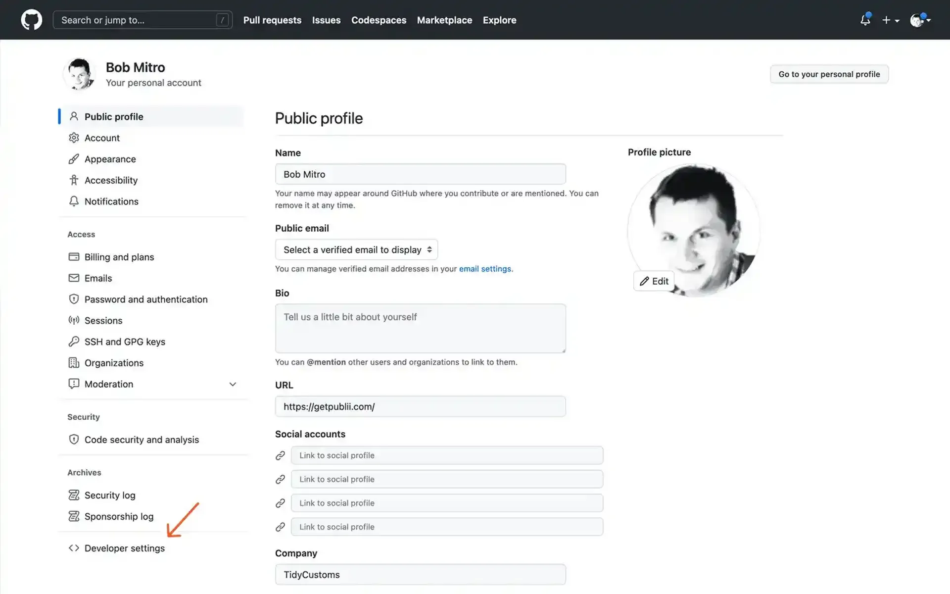 Github开发者设置